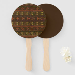 Classic Autumn/fall fair isle/colorwork patterned Hand Fan