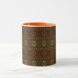 Classic Autumn/fall fair isle/colorwork patterned Mug