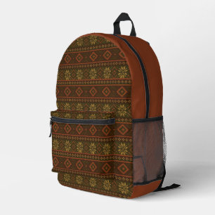 Classic Autumn/fall fair isle/colorwork patterned Printed Backpack