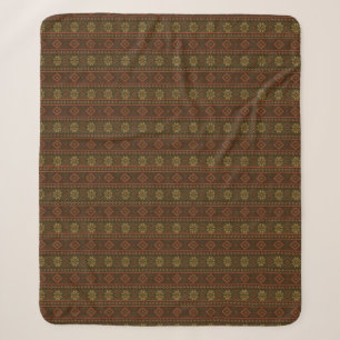 Classic Autumn/fall fair isle/colorwork patterned Sherpa Blanket