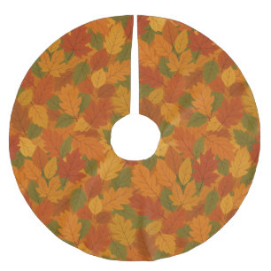 Classic Autumn/fall leaves patterned Brushed Polyester Tree Skirt