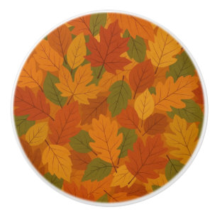 Classic Autumn/fall leaves patterned Ceramic Knob