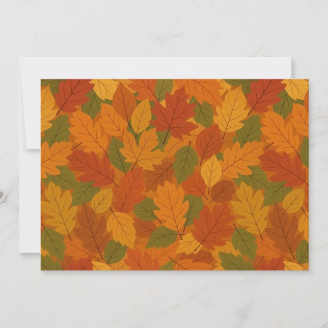 Classic Autumn/fall leaves patterned  Invitation (Front)