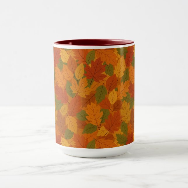 Classic Autumn/fall leaves patterned  Mug (Center)
