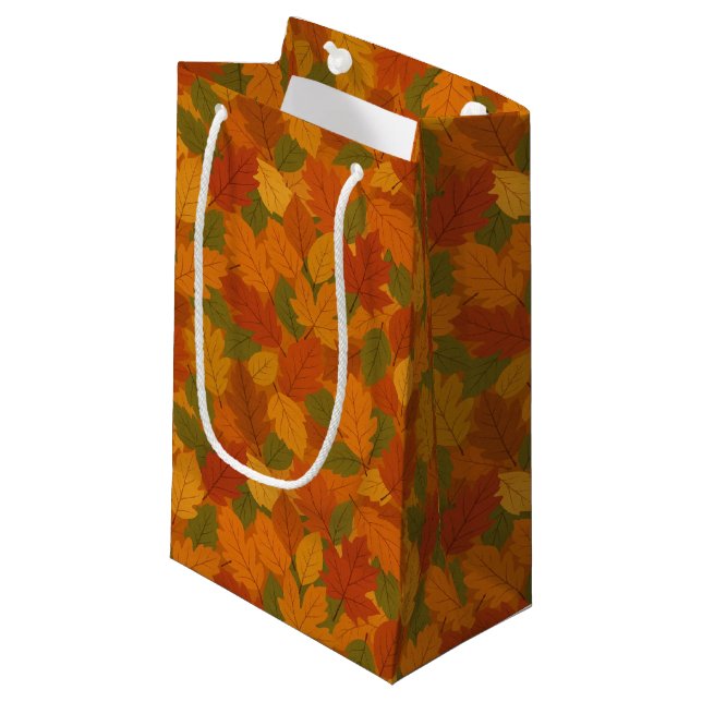 Classic Autumn/fall leaves patterned  Small Gift Bag (Front Angled)