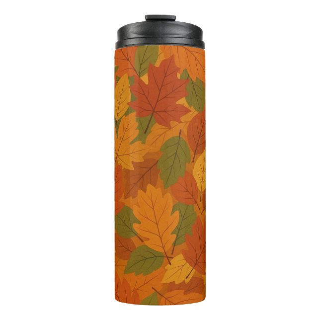 Classic Autumn/fall leaves patterned  Thermal Tumbler (Front)