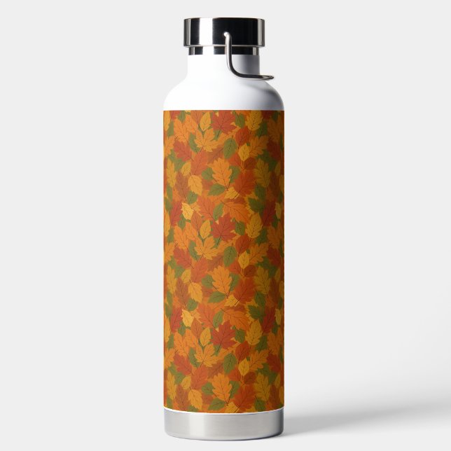Classic Autumn/fall leaves patterned  Water Bottle (Left)