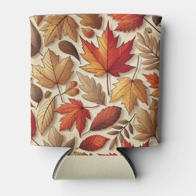 classic Autumn leaves Can Cooler (Front)