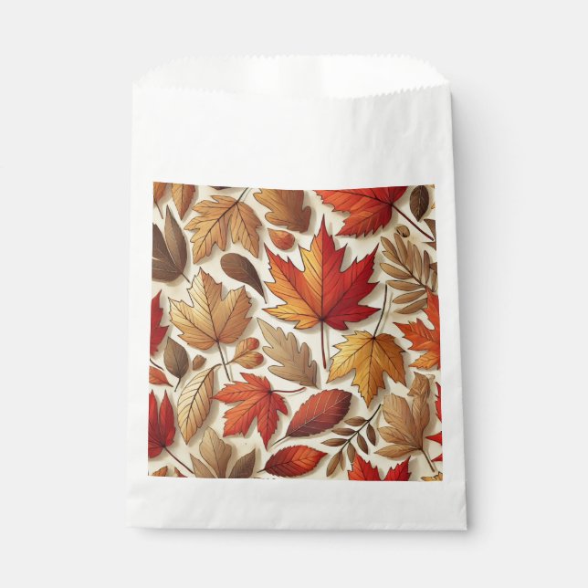 classic Autumn leaves Favour Bag (Front)