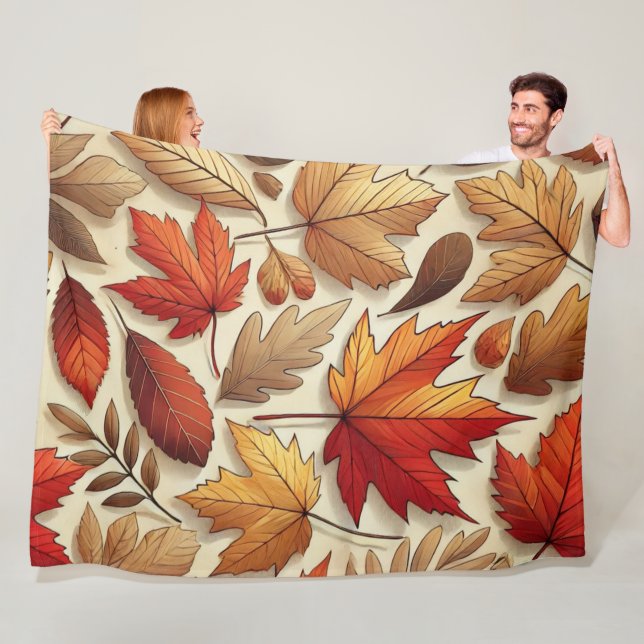 classic Autumn leaves Fleece Blanket (In Situ)