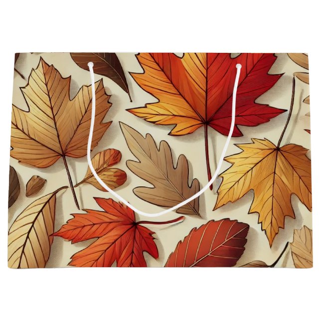 classic Autumn leaves Large Gift Bag (Front)