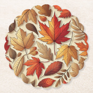 classic Autumn leaves Paper Coaster