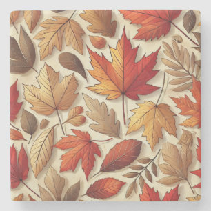 classic Autumn leaves Stone Coaster
