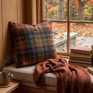 Classic Autumn Tartan Plaid - Rustic Chequered Cushion