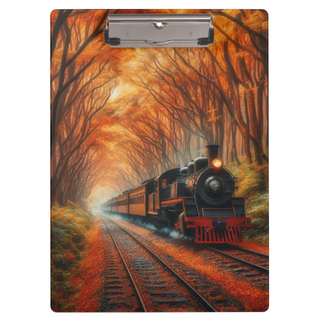 classic Autumn train Clipboard (Front)