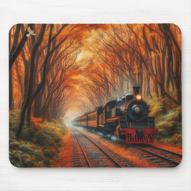 classic Autumn train Mouse Pad (Front)