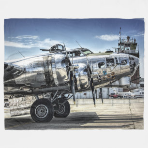 Classic b-17 wwii bomber fleece blanket
