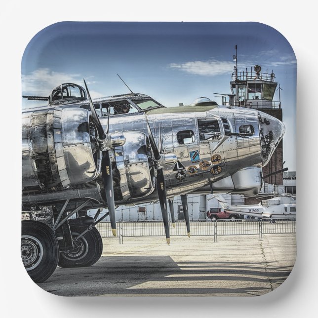 Classic b-17 wwii bomber paper plate (Front)