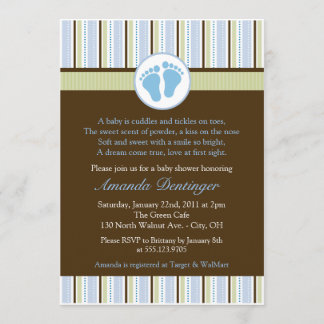 Classic Baby Feet Baby Shower Invitation