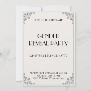 Classic Baby Gender Reveal Party Invitation