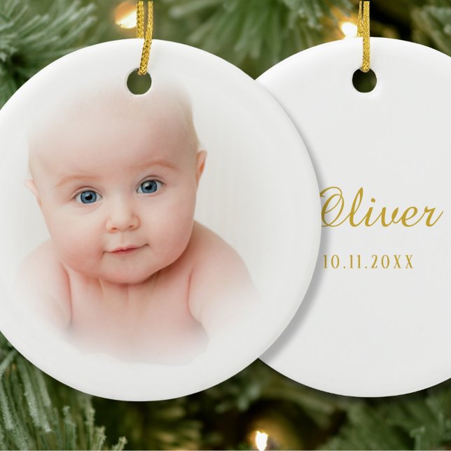 Classic Baby Photo Ceramic Ornament (Creator Uploaded)