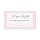 Classic Baby Pink Bow Baby Shower Diaper Raffle
