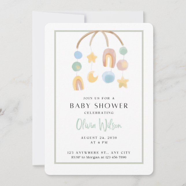 Classic Baby Shower Invitation  (Front)