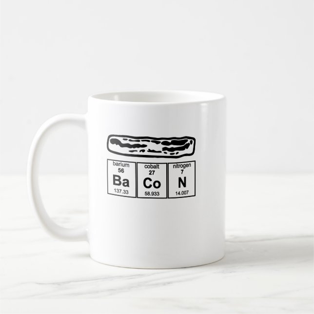 Classic Bacon Strip Bacon Chemistry Coffee Mug (Left)