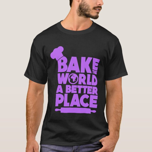 Classic  Baking T Shirt Rolling Pin Chefs Hat (Front)