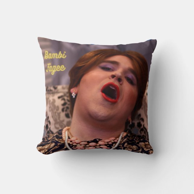 Classic Bambi Fagee Throw Pillow (Front)