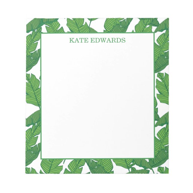 Classic Banana Leaf Pattern Notepad (Front)