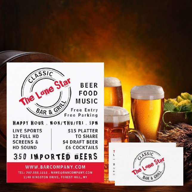 Classic Bar & Grill Logo, Pub/Brewery Business Card (Creator Uploaded)
