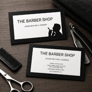 Classic Barber Shop Silhouette Business Card