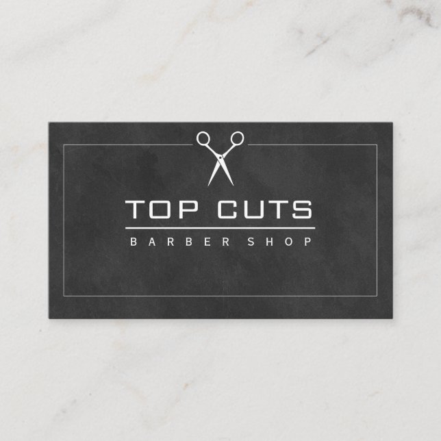 Classic Barber Shop Sleek Background Business Card (Front)