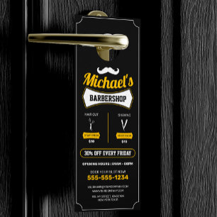 Classic Barbershop Hair Cut Shaving Barber Shop Door Hanger