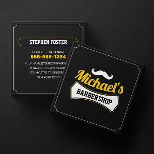 Classic Barbershop Hair Cut Shaving Barber Shop Square Business Card