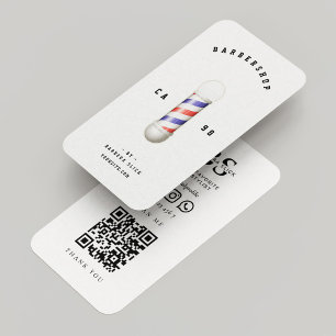 Classic Barbershop Haircut Barber Pole White Business Card