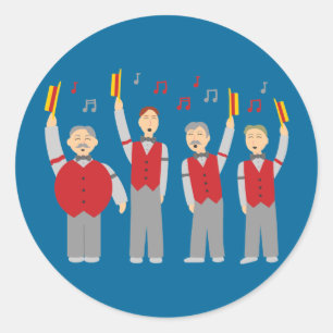 Classic Barbershop Quartet Round Sticker