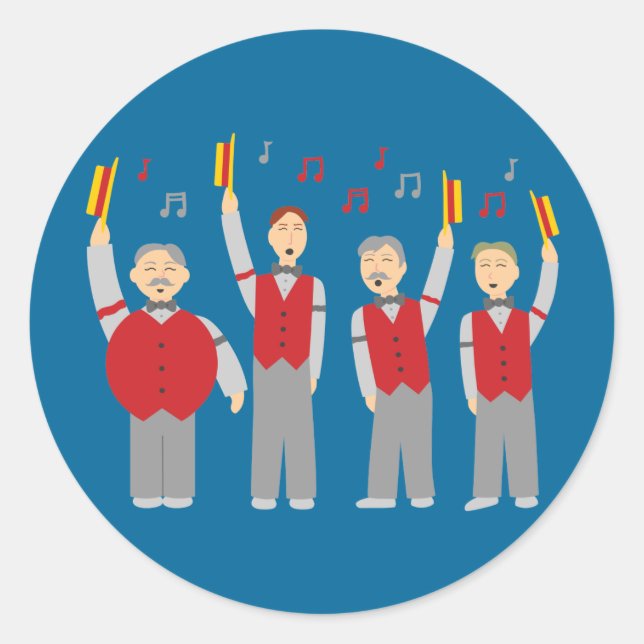 Classic Barbershop Quartet Round Sticker (Front)