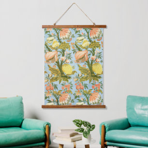 Classic Baroque Floral Fruit Damask Textile Hanging Tapestry