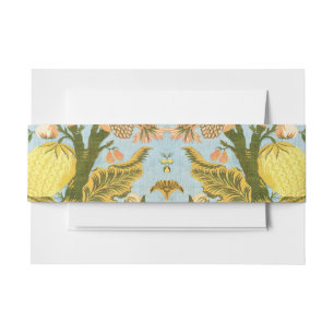 Classic Baroque Floral Fruit Damask Textile Invitation Belly Band
