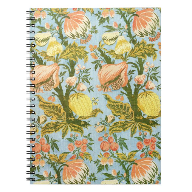 Classic Baroque Floral Fruit Damask Textile Notebook (Front)