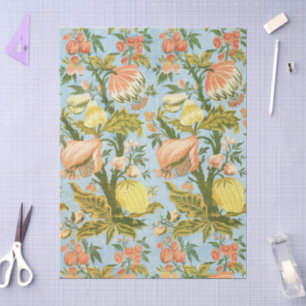 Classic Baroque Floral Fruit Damask Textile Tissue Paper