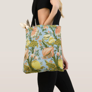 Classic Baroque Floral Fruit Damask Textile Tote Bag
