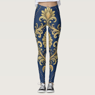 Classic Baroque Ornamental Gold Leggings