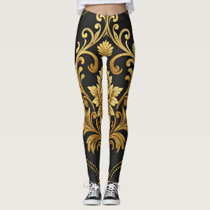 Classic Baroque Ornamental Gold  Luxury  Leggings