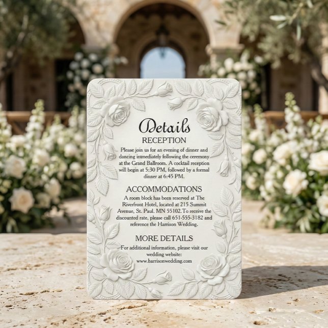 Classic Baroque Ornate Scrollwork Ivory Enclosure Card (Creator Uploaded)
