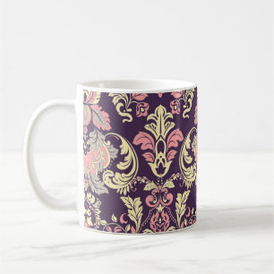 Classic baroque, vintage floral wallpaper. coffee mug