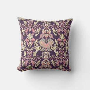Classic baroque, vintage floral wallpaper. cushion