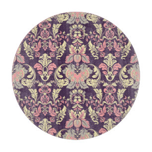 Classic baroque, vintage floral wallpaper. cutting board
